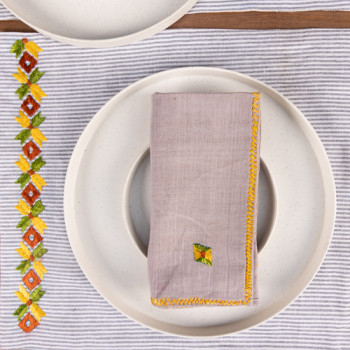 Table Napkin With Phulkari Work 4 Pcs