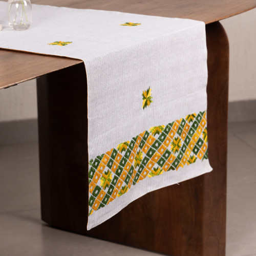 Table Runner With Phulkari Work