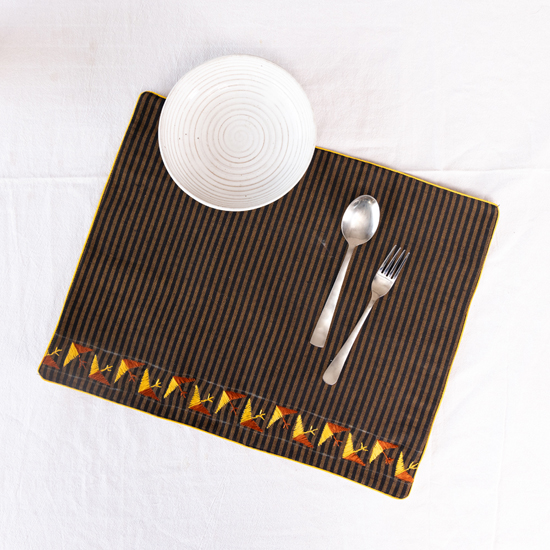 Table Mat With Phulkari Work 4 Pcs