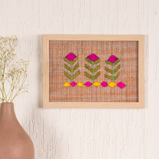 Phulkari Embroidered Wall Art Design 9