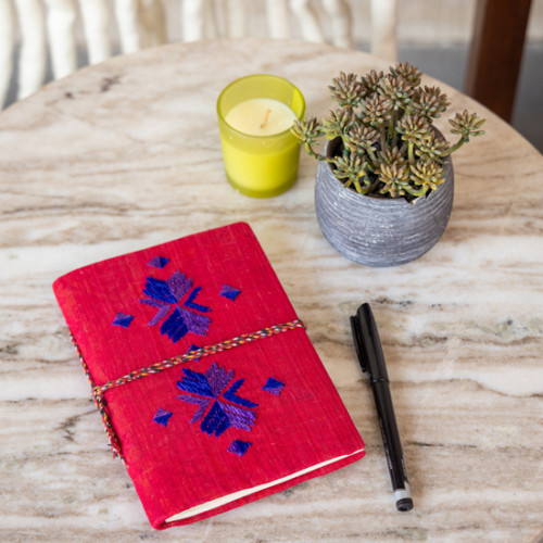 Red Embroidered Diary