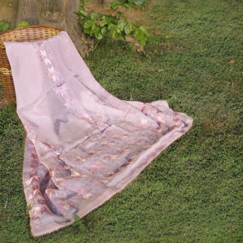 Dusty Pink Phulkari Dupatta