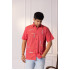 Coral Red Embroidered Men's Shirt