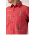 Coral Red Embroidered Men's Shirt