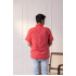 Coral Red Embroidered Men's Shirt