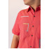 Coral Red Embroidered Men's Shirt