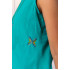 Turquoise Sleeveless Phulkari Embroidered Top