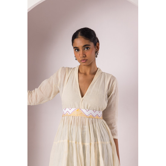 Off White Phulkari Embroidered Belt