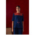 Navy Blue Embroidered Short Kurta