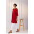 Madder Red Phulkari Embroidered Khadi Kurta